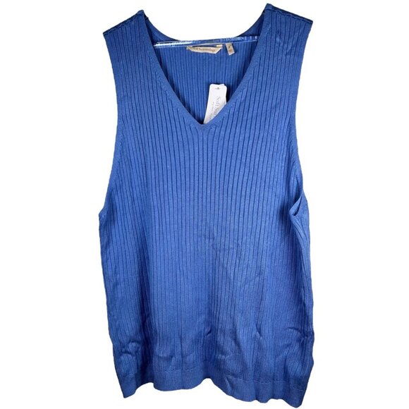 Soft Surroundings Soft Essentials Ribbed Sweater Tank Cardigan Set 3X Blue Stret - Picture 3 of 9